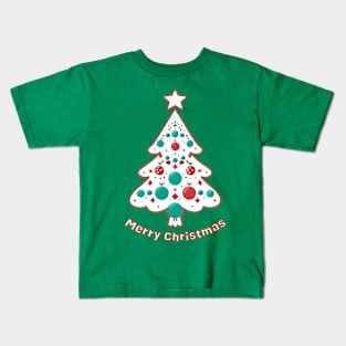 Merry Christmas Tree - Minimal Design Kids T-Shirt